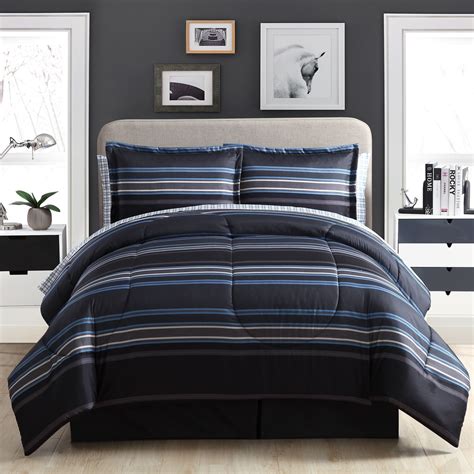 Buy Blue And Black Comforter Set